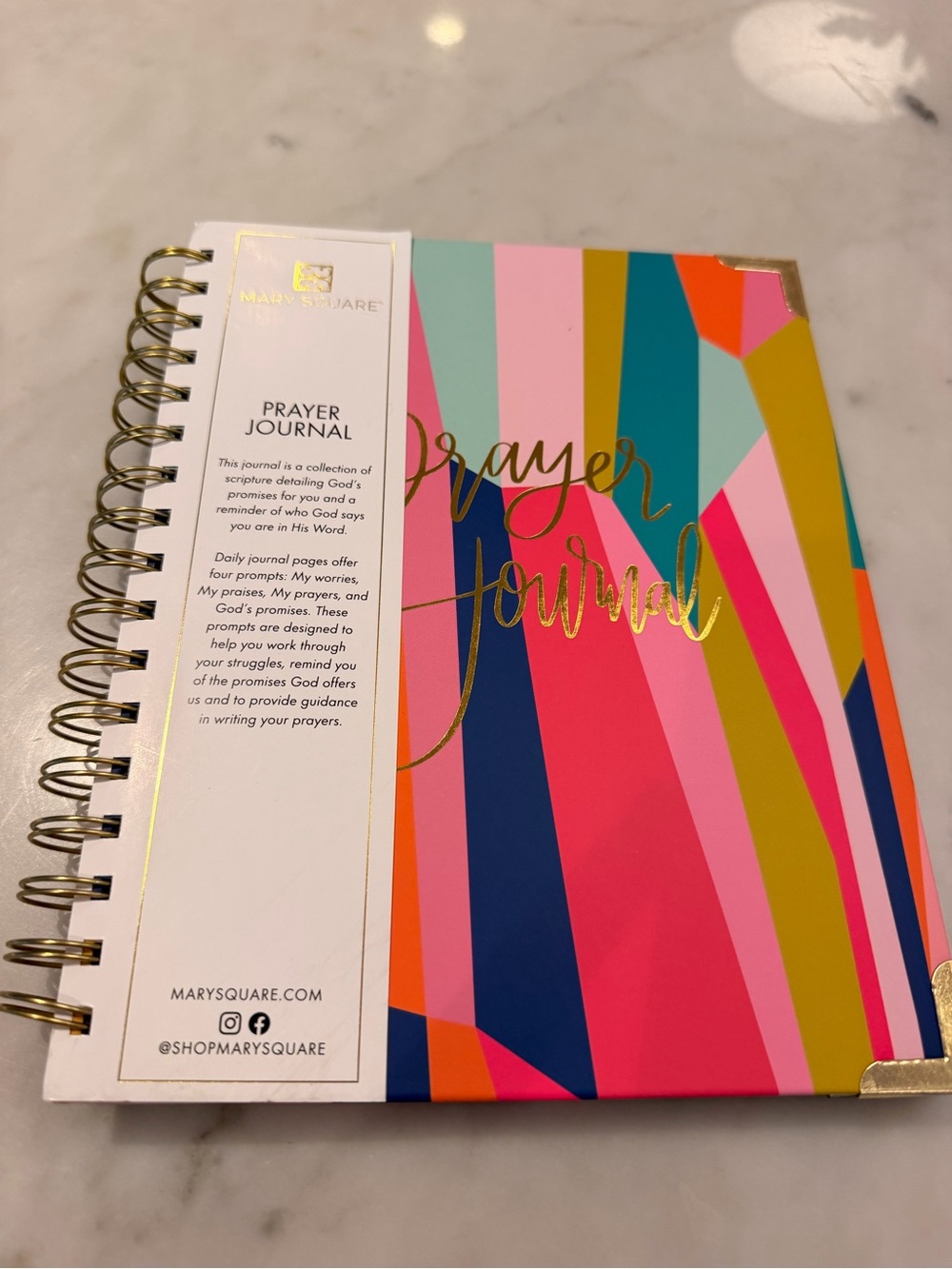 Prayer Journal - 9 x 11” spiral Bright Pink & Gold Accent, new with tags